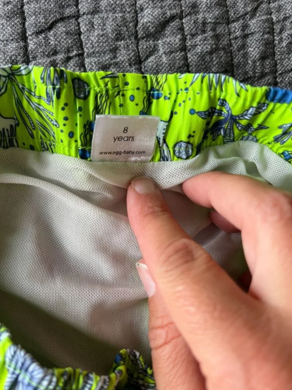Lime Green Marine Life Patterned  Swim Trunk Shorts by EGG susan Lazar Size 8